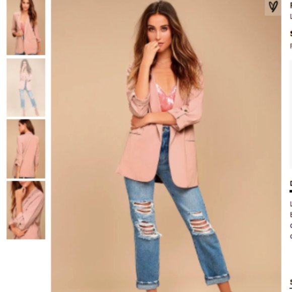 Lulus Jackets & Blazers - Lulu's Chic Blush Blazer